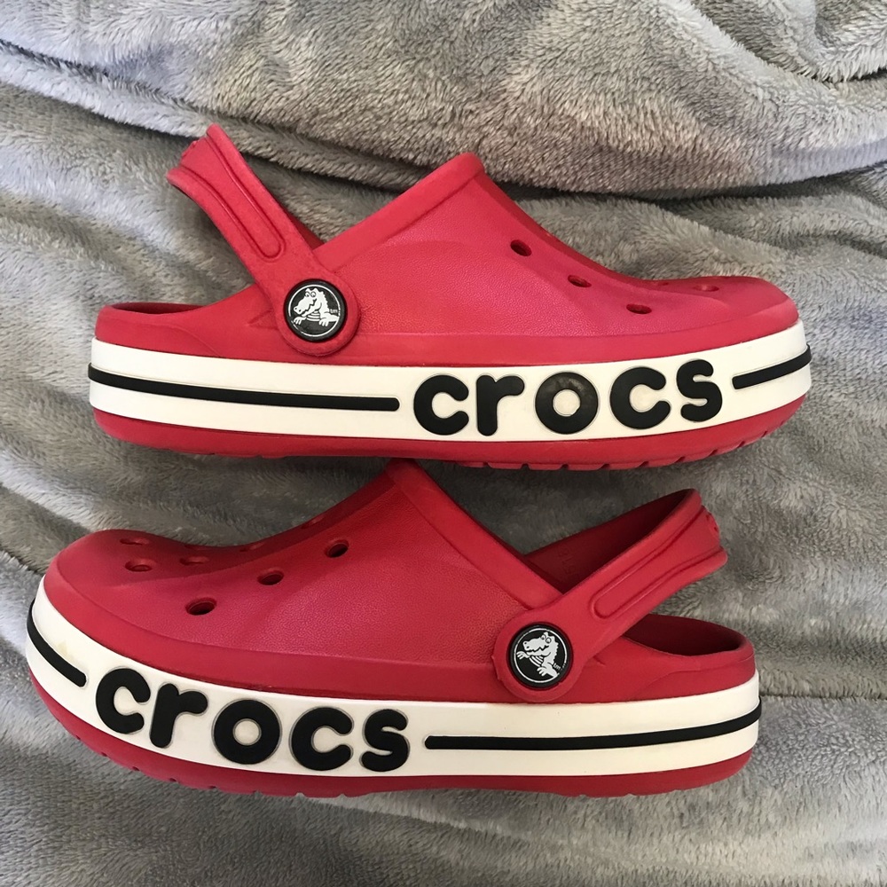 Kids red crocs size 1
